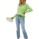 thumbnail image 4 of VISgogo suéter femenino, cuello redondo de color en contraste, manga larga, prendas de punto de retazos, traje de otoño, S/M/L/XL VISgogo  moda, 4 of 5