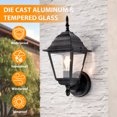 thumbnail image 3 of ASHOP Black Outdoor Wall Mounted Lanterns, Rustproof Exterior Sconces for Porch, Garage, Front Door, 2 Pack, 3 of 7
