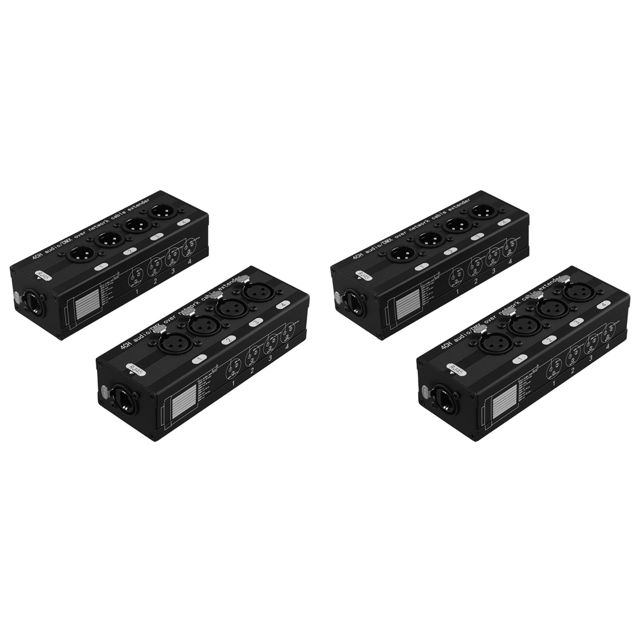 2 Pair 4 Channel XLR/ Audio RJ45 Ethernet Extender XLR Extender Transceiver for Live Stage, Audio Recording Studio