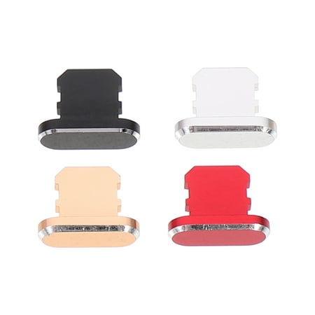 4Pcs Charging Hole Aluminum Alloy Dust Plugs Compatible with iPhone x (Assorted Color)