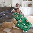 thumbnail image 2 of Catalonia Wearable Fleece Blanket with Sleeves and Pocket for Women Men, Super Soft Microplush Adult Wrap Full Body Blanket Robe for Lounge Couch 70" x 52", 2 of 6
