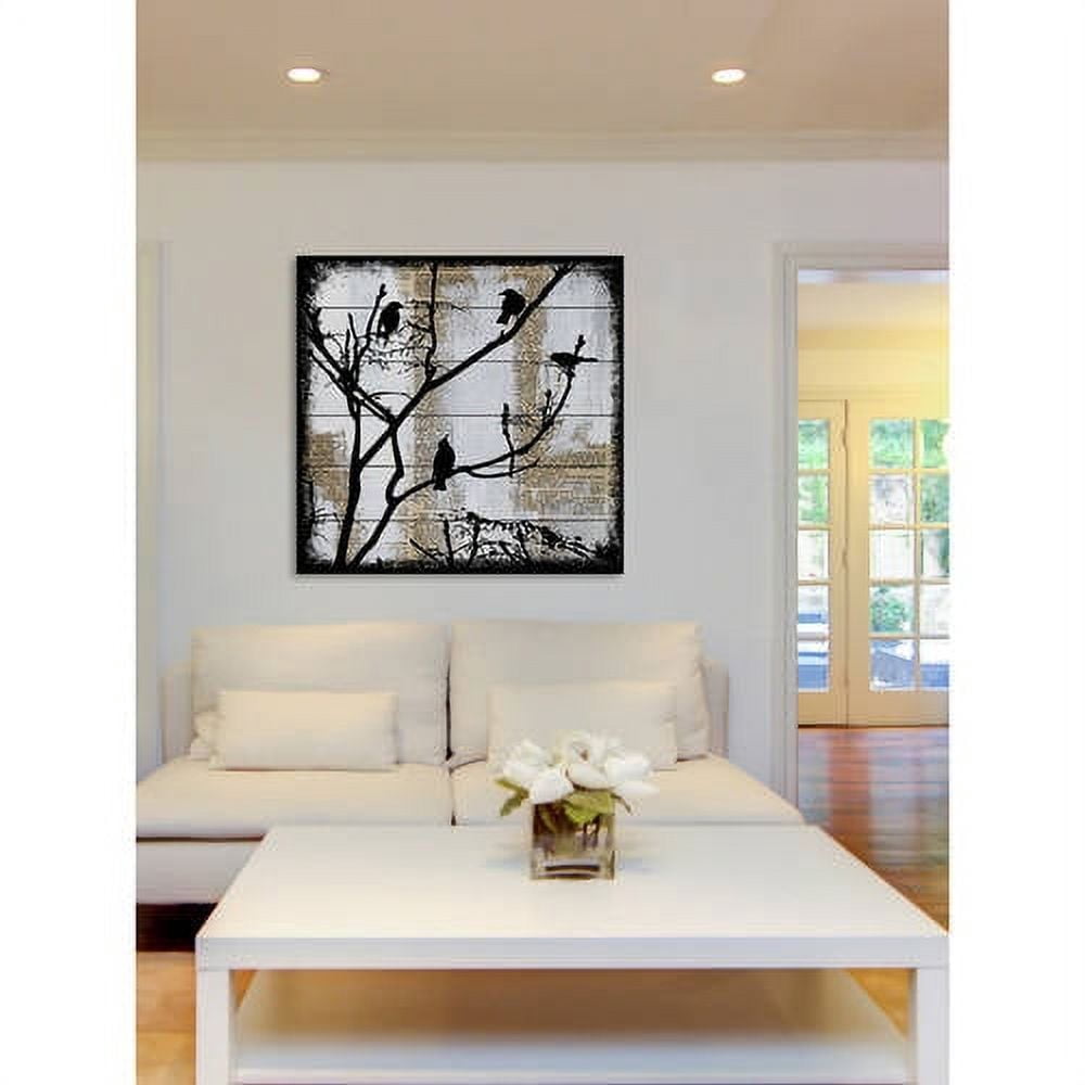 Marmont Hill "Bird Committee" by Vicki Butler Painting Print on White Wood