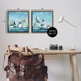 thumbnail image 3 of Stupell Industries Soothing Sailboats Drifting Marina Nature Painting Brown Floater Framed Canvas Art Print Wall Art, 18 x 18, Set of 2, 3 of 9