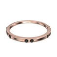 thumbnail image 3 of 0.11ct, 1.3mm Round Cut Black Diamond Moissanite Wedding Band 18K Rose Gold Over Silver, 3 of 4