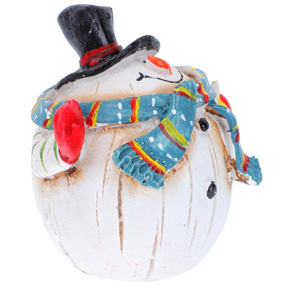 WRISTBIQUE Desktop Snowman Figurines Snowman Ornament Blue Resin Christmas Decorations 1Pcs