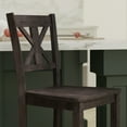 thumbnail image 4 of Emma + Oliver Wooden Farmhouse Counter Height Dining Stool with Carved Backrest, Gray (Set of 2), 4 of 13