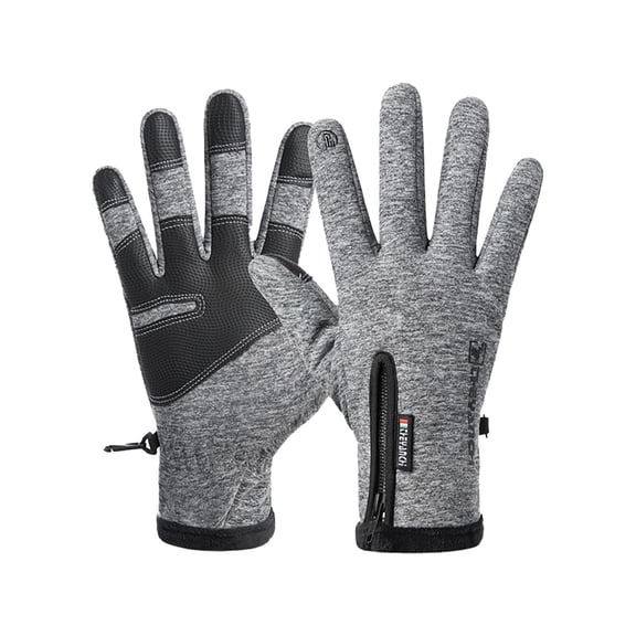 PMVFHDE All Season Outdoor Performance Gloves for Skiing Hiking Sports Windproof Thermal Insulated Touchscreen Cold Weather Grey,XL