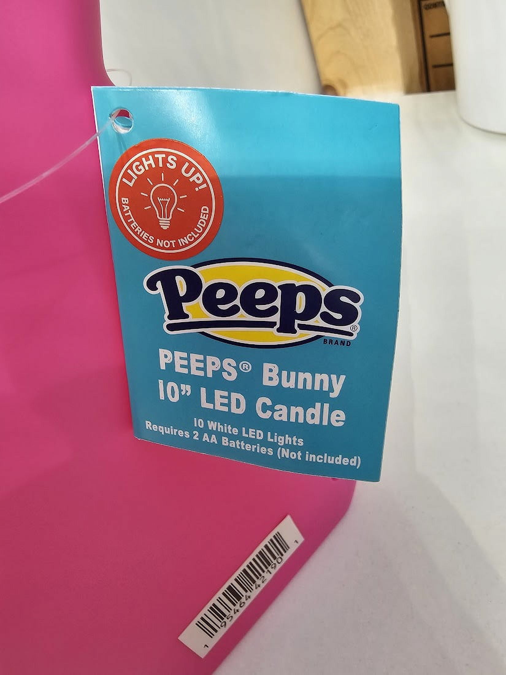 Peeps Decorative LED Lighted Easter Blow Mold Bunny Figures, 10-in - Pink