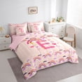 thumbnail image 2 of Feelyou Cartoon Dinosaur Letter A Print Twin Bedding Sets for Boys Girls, Cute Animal Bedding Comforter Set, Blue, Pink Reversible, 7pcs, 2 of 7