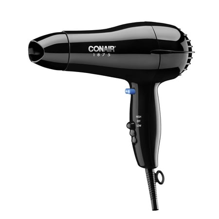 Conair 1875 Watt Mid Size Ceramic Hair Dryer, Black