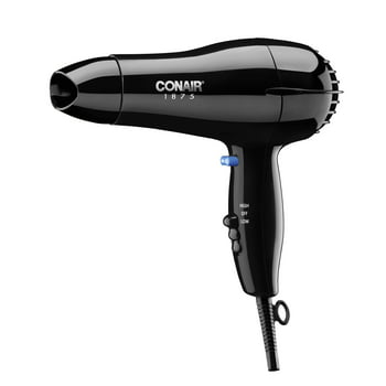 Conair Mid Size Ceramic Hair Dryer, 1875 Watts, Compact, Fast Drying and Styling, Black 247TPW