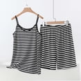 thumbnail image 2 of Plus Size Lounge Sets for Women Sleeveless V Neck Striped Top and Shorts Summer 2 Piece Travel Outfits, 2 of 5