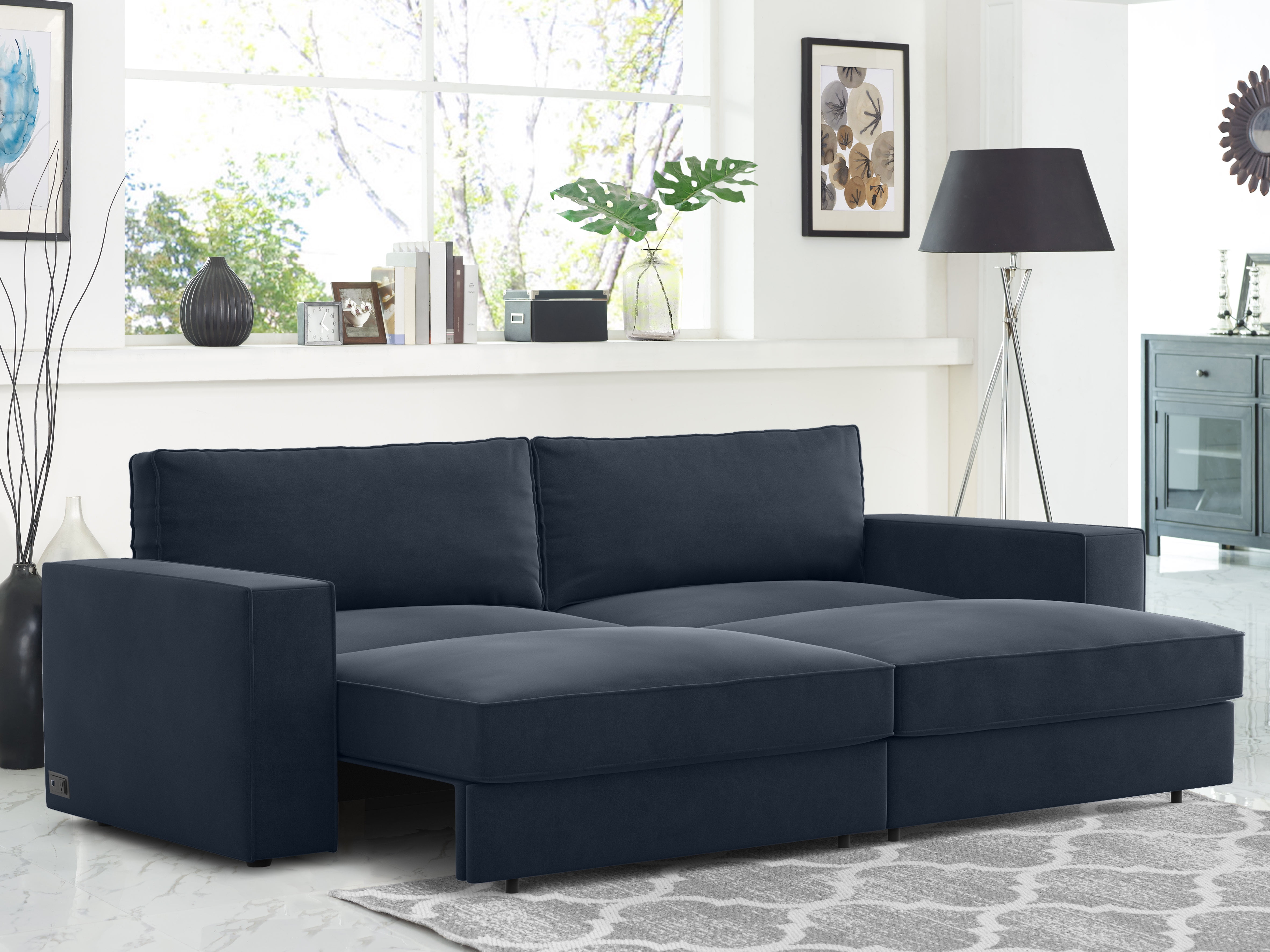 Switch Queen Sleeper Sofa Navy Walmart Com Walmart Com