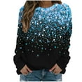 thumbnail image 1 of Bowake Sweat à Manches Longues à Sequins pour Femmes Col Rond Décontracté Hauts Pailletés pour Sortir Blouses de Fête, 1 of 4