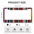 thumbnail image 3 of 2 PCS Modern Trendy Stripes Print License Plate Frame Multicolor Stripes Colorful Abstract License Plate Frames Cover Holders Aluminum Metal 2 Holes for US Standard Vehicles for Women Men, 3 of 6