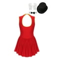 thumbnail image 2 of DPOIS Women's 4Pcs Circus Ringmaster Leotard Dress Outfit B Red S, 2 of 5
