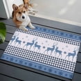 thumbnail image 3 of 2x3 Ft Entryway Area Rug, Blue Christmas Kitchen Rug Runner Washable Floor Mat, Xmas Elk Snowflake Blue Plaid Non Slip Indoor Door Mat Throw Carpet for Bathroom Living Room Bedroom, 3 of 8