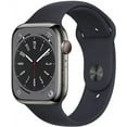 thumbnail image 1 of Apple Watch Series 8 (45mm Graphite Stainless Steel Case) GPS + Cellular Smart Watch | With Midnight Sport Band | Certified Refurbished (Grade A), 1 of 4