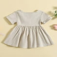 thumbnail image 3 of Baby Girls Summer Dresses  Short Sleeve  Neck Button Down Dresses, 3 of 9