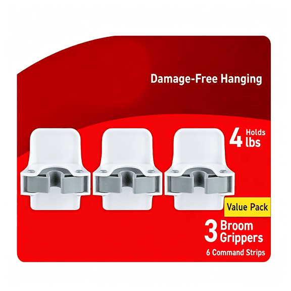 ACDANC Broom and Mop Gripper,3-Pack,Organize Damage-Free Damage-Free Wall Hooks