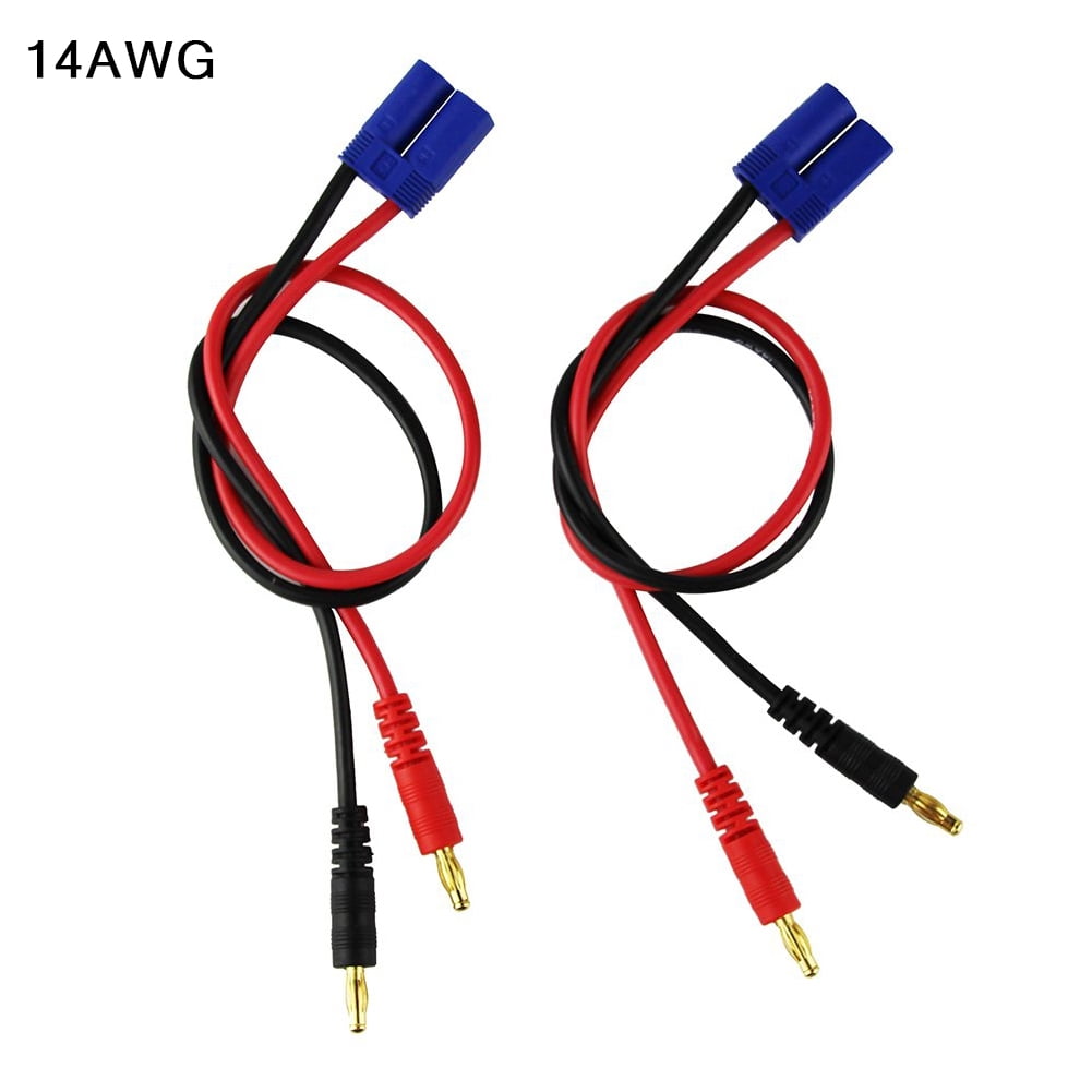 WST EC5 to 4mm Banana Plug Battery RC Balance Charge Cable Lead Adapter Connector 30CM // 12AWG x 2 PCS