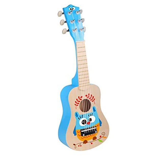 TOYSTERS Wooden Toy Guitar Ukulele with Real Tuning Colorful Musical Instrument for Toddler