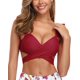 thumbnail image 1 of Mujer Trajes de baño de Envoltura Cruzada Bikini de Vendaje con Volantes, con Cintura Alta de Dos Piezas Top - Vino rojo M Top - Vino rojo M Xishao ropa, 1 of 2