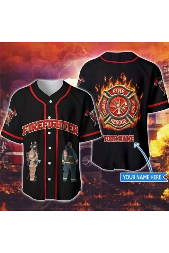 Firefighter Fire Personalized 3D Baseball Jersey Shirt Best price Us - Hot Sale 2026
