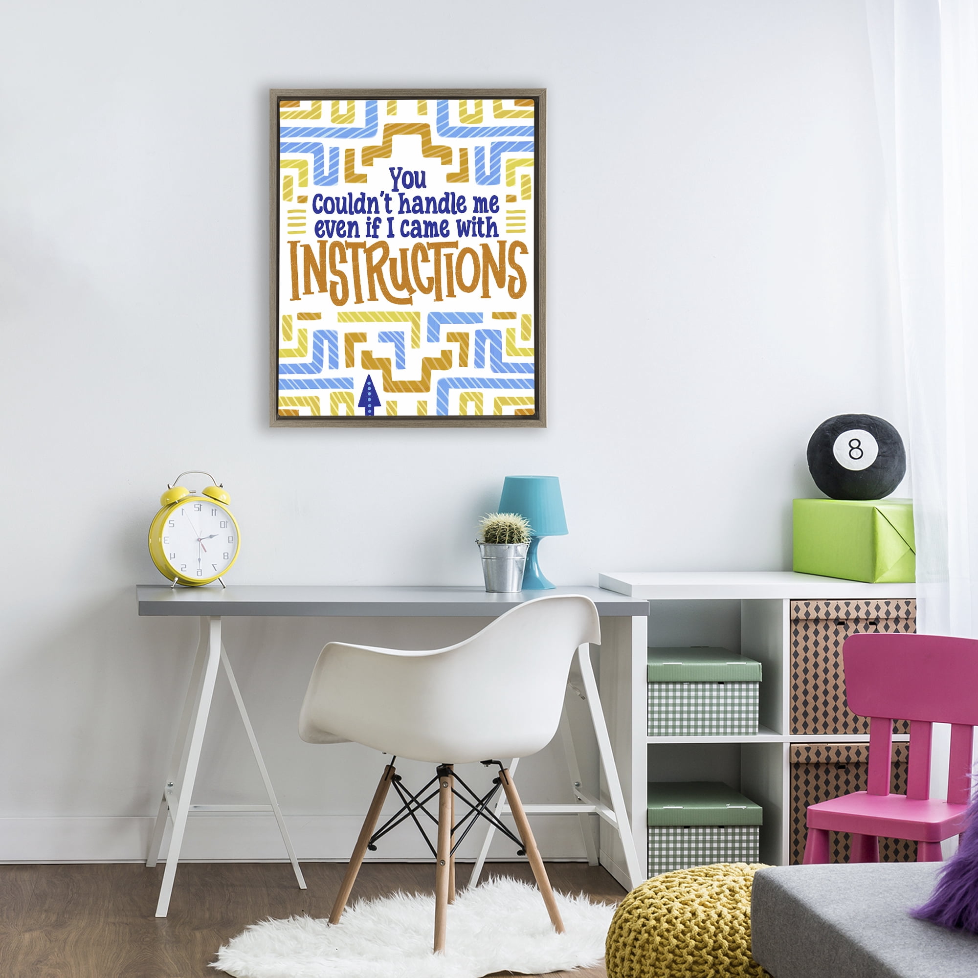Stupell Industries Funny Can't Handle Me Brown Framed Floater Canvas Wall Art, design by Connie Summers