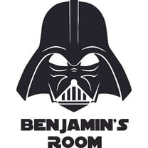 Darth Vader Star Wars Character Design Customized Wall Art Vinyl Decal - Custom Vinyl Wall Art - Personalized Name - Baby Girls Boys Kids Bedroom Decal Room Wall Stickers Decoration Size (18x20 inch)