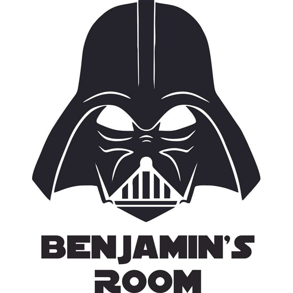 Darth Vader Star Wars Character Design Customized Wall Art Vinyl Decal - Custom Vinyl Wall Art - Personalized Name - Baby Girls Boys Kids Bedroom Decal Room Wall Stickers Decoration Size (18x20 inch)
