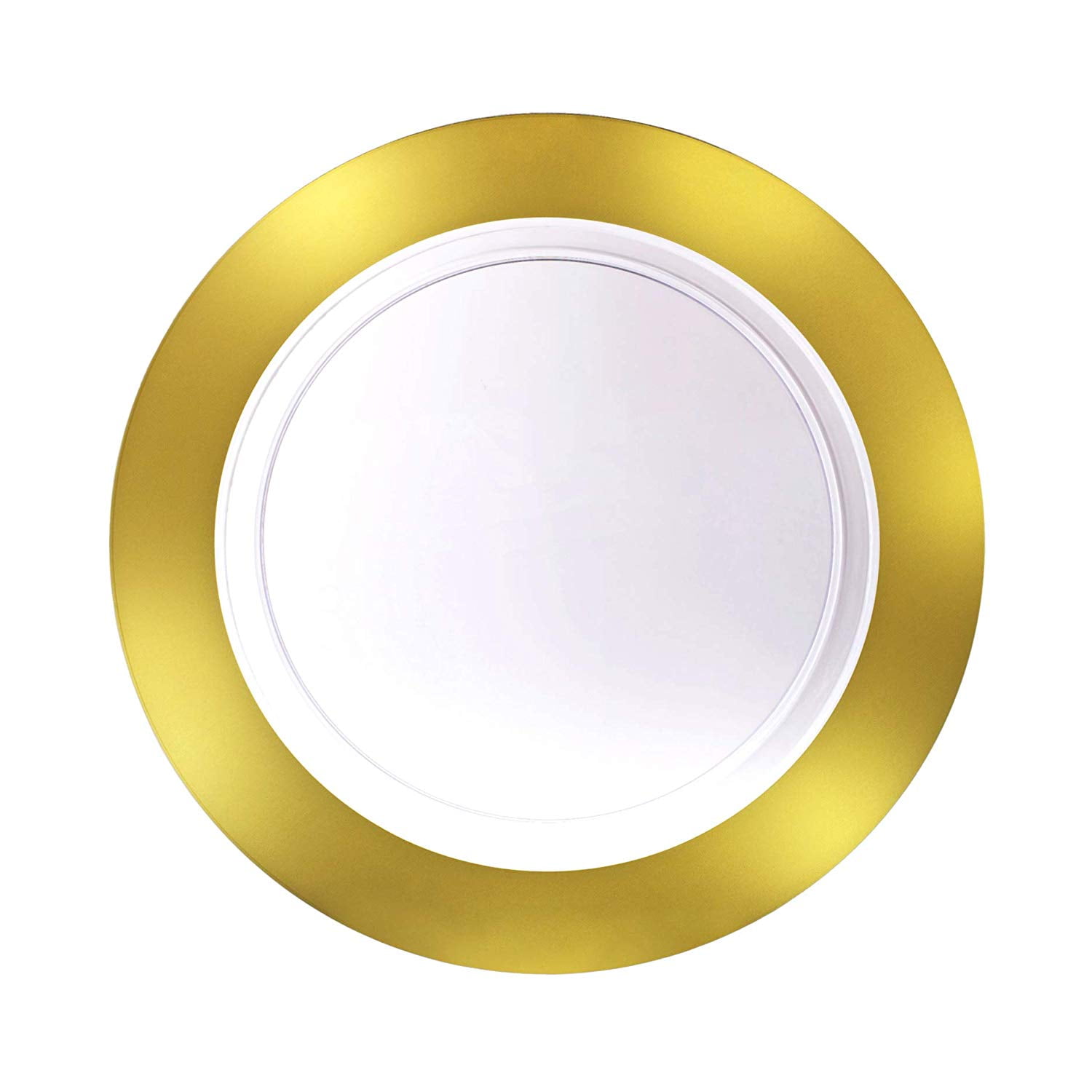 Perfect for a Party 10.25 Inches Plates Premium Heavy-weight Round Plastic Plates Dinner Plates Solid Gold Rim Superior Plastic Pack of 40