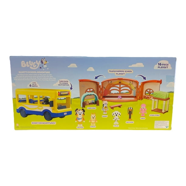 Bluey's Mates Play Set Toys - Transforming School, Adventure