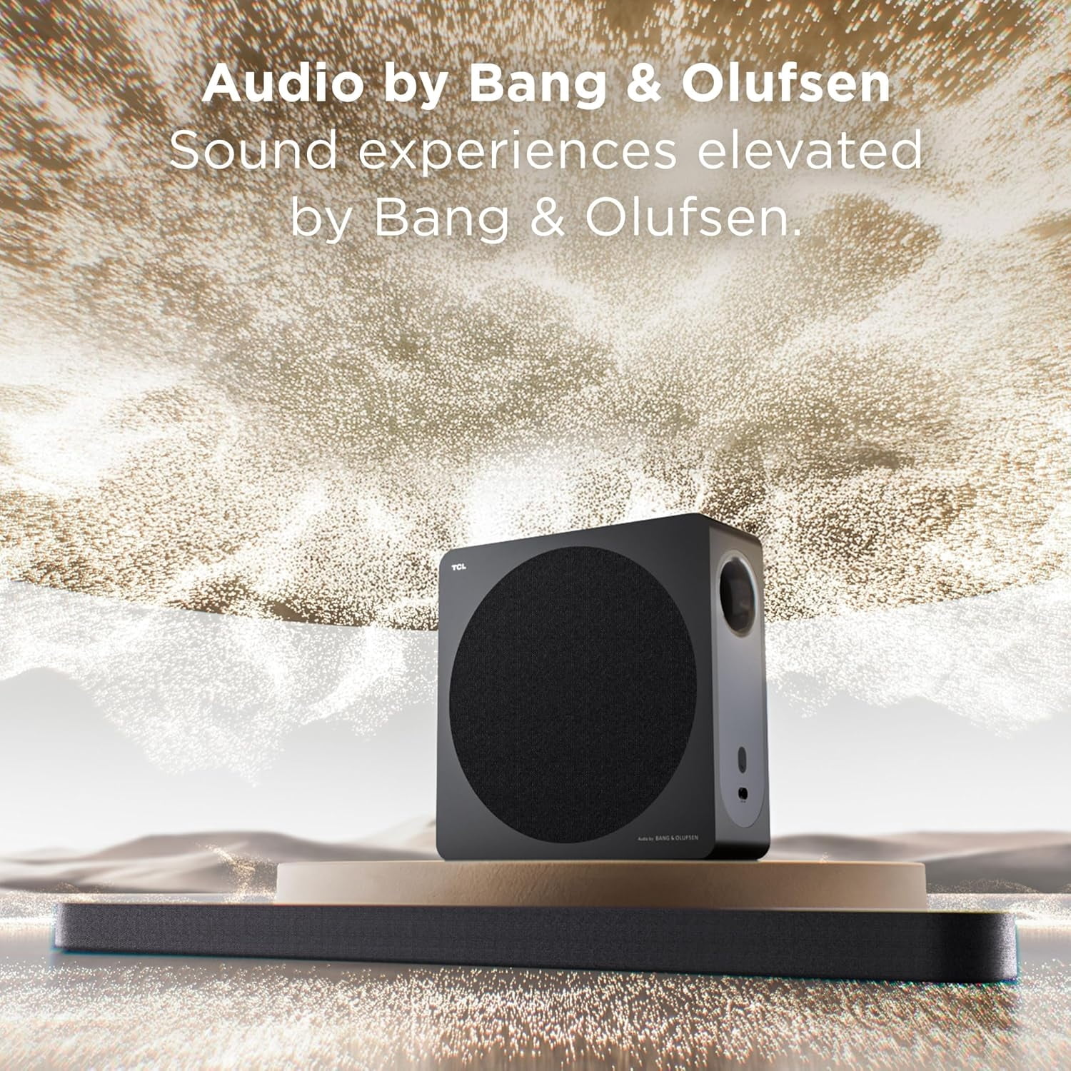 TCL 3.1.2 Channel Soundbar (NEW 2026) - Audio by Bang & Olufsen, Dolby Atmos, Up-Firing Speakers, Wireless Subwoofer, Bluetooth Music Streaming, AI Sonic Auto Room Calibration - Design Series, A65K
