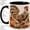 Black, variant on Rooster Patchwork 11oz Accent Mug, Ceramic Drinkware for Farmhouse Kitchen Glossy ceramic mug with double-sided autumn rooster patchwork artwork for daily coffee or tea