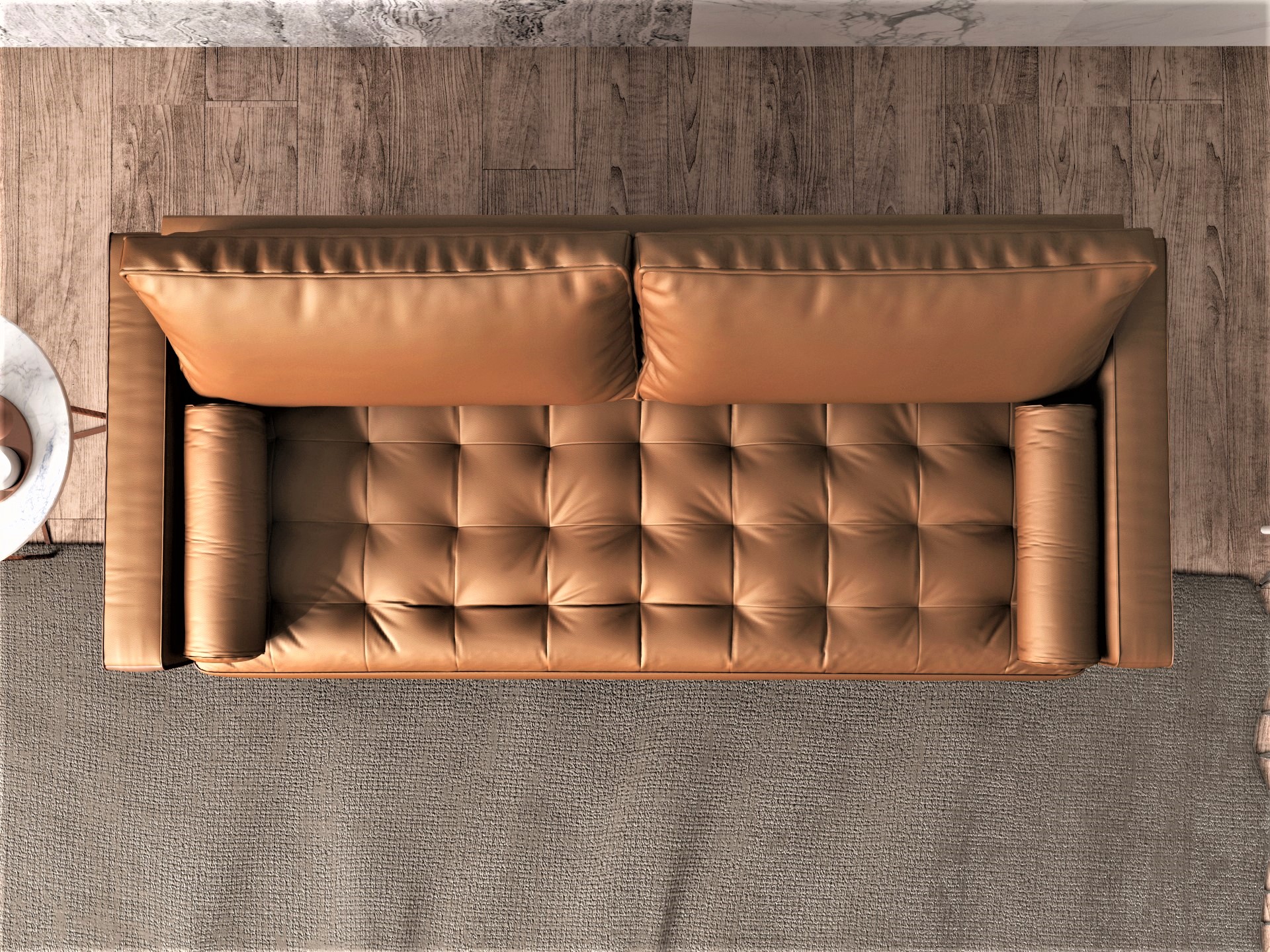 Uspridefurniture Selzer 58.5'' Vegan Leather Square Arm Loveseat -Brown, Removable Back Cushions