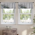 thumbnail image 2 of LALILO Kitchen Curtain Valance White Natural Marble Rod Pocket Window Curtain 52"x 18" Set of 2, 2 of 6