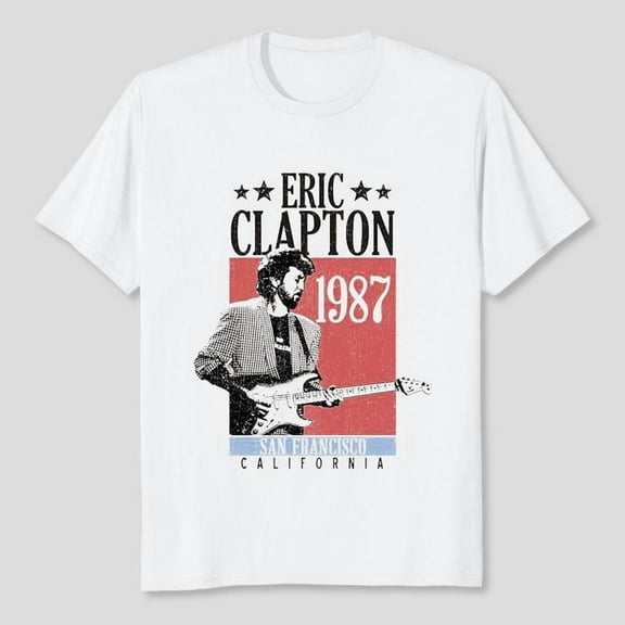 Eric Clapton Musician 1987 San Francisco Concert Adult Unisex, Sizes S-5XL, Tbun