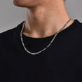thumbnail image 4 of Versatile 4mm Figaro Link Necklace For Men Available In 16 18 20 22 24 Inch Sizes Perfect Everyday Jewelry Gift For Him, 4 of 9