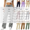 thumbnail image 3 of Kctiaxy Women's Sweatpants Comfy Straight Wide Leg Sweat Pants Casual Solid Elastic Drawstring Waist Pants Yoga Workout Joggers, 3 of 8