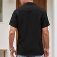 thumbnail image 6 of Men's Vintage Bowling Shirt Short Sleeve Button Down Summer Beach Shirts Black 2XL, 6 of 6