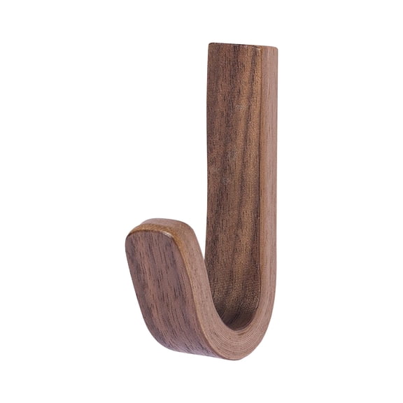 Yunuuuoa Walnut Wood Adhesive Wall Hook No Drill Strong Mount Hanger for Clothes Hats Bags Space Saving Door and Wall Mounted Organizer for Home Entryway Bedroom Bathroom