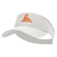 thumbnail image 2 of Orange Skate Embroidered Cotton Twill Sun Visor - White OSFM, 2 of 5