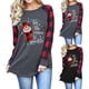thumbnail image 4 of Women Blouse, Long Sleeve Women Crewneck Top Casual Fit  For Christmas ANGGREK Gris M, 4 of 6