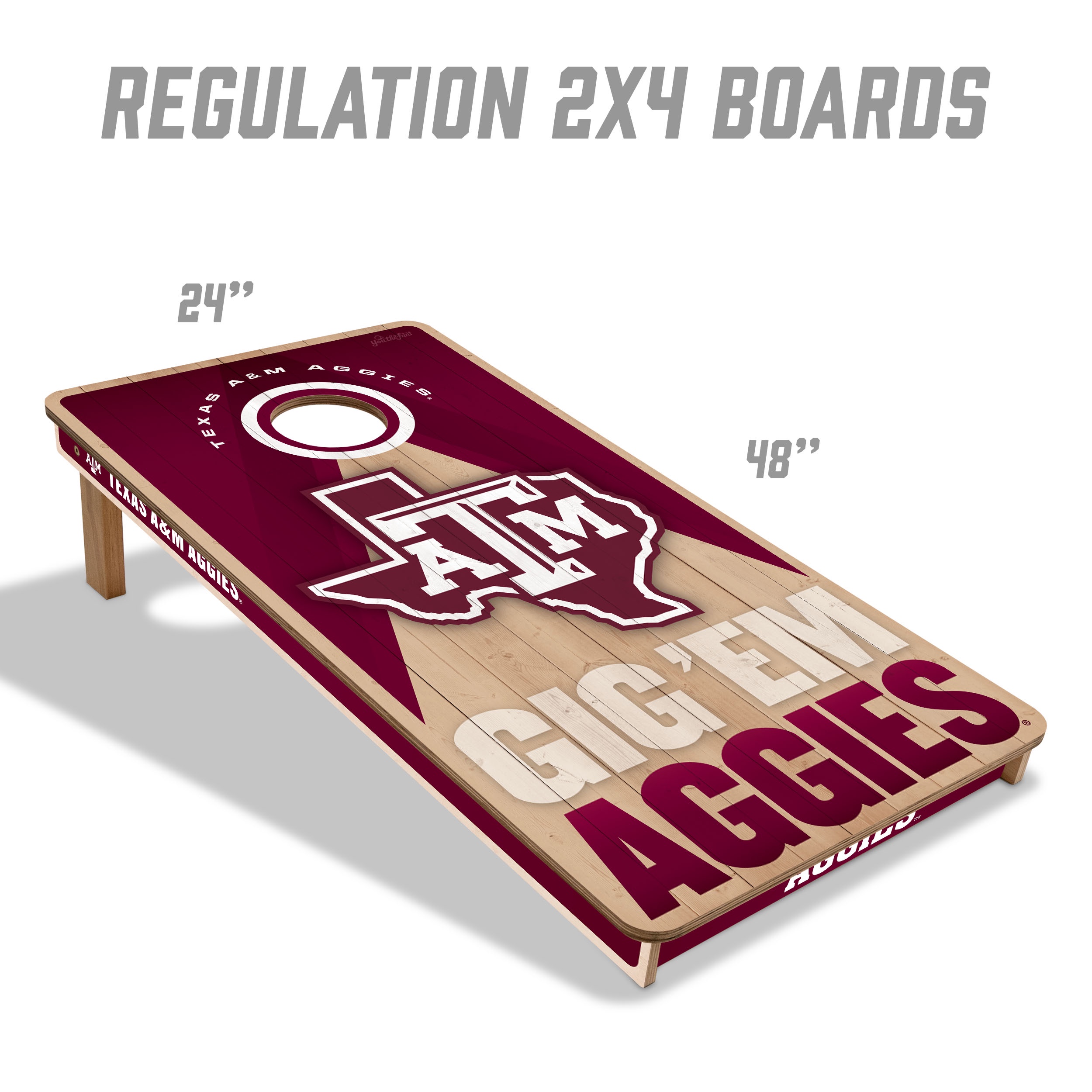 YouTheFan NCAA Texas A&M Aggies 2x4 Slogan Series Cornhole