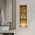 thumbnail image 2 of 3 Tiers Recessed Shower Storage Shelf Bathroom Shelf Organizer Stainless Shower Shelf 11.02*4.92*35.43in for Bathrooms, Kitchens, Living Rooms, 2 of 18