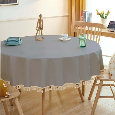 

UMMH Round Tablecloth 110 Inch Waterproof Stain Resistant Washable Polyester Table Cloths Solid Outdoor Tablecloths Oil-Proof Dining Table Cloth Decorative Table Cover for Wedding
