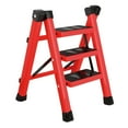 thumbnail image 4 of davian Folding Ladder 3 Step Portable Antislip Stepladder Sturdy Iron Work Ladder Compact Multifunctional Lightweight Suitable for Household Kitchen Garage I Red, 4 of 8