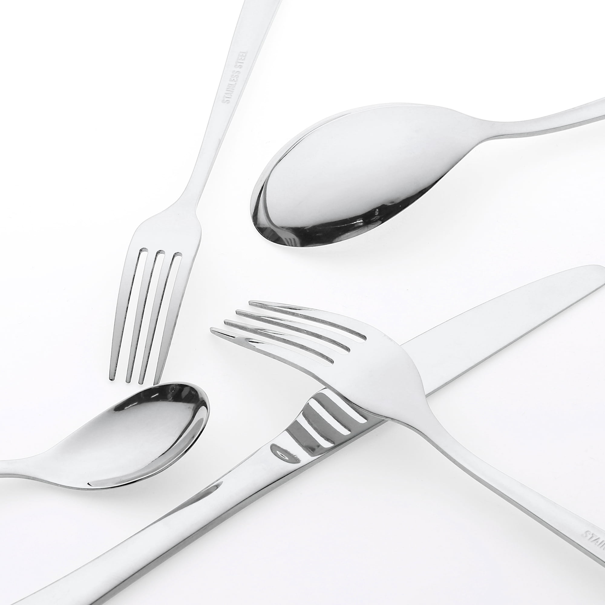 Unique Bargains 5 Pcs Silverware Set Stainless Steel Flatware Silver