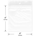 thumbnail image 2 of Plymor 4" x 4" (Case of 1,000), 2 Mil with Hang-Hole Zipper Reclosable Plastic Bags, 2 of 3